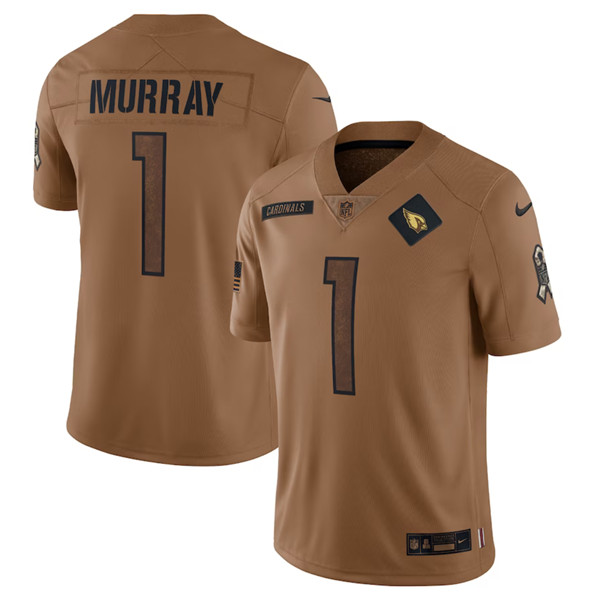 Arizona Cardinals #1 Kyler Murray 2023 Brown Salute To Service Limited Stitched Jersey
