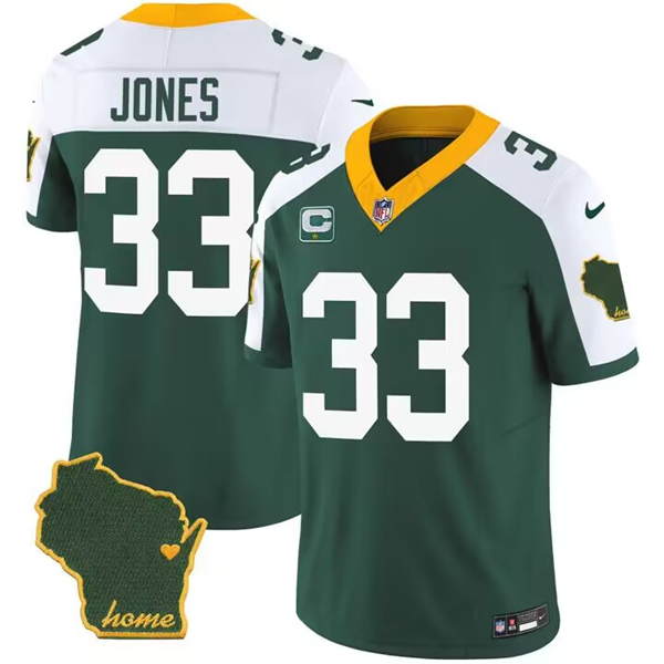 Green Bay Packers #33 Aaron Jones Green 2023 F.U.S.E. Vapor Untouchable Limited Stitched Jersey