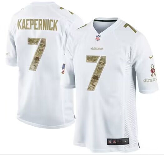 San Francisco 49ers #7 Colin Kaepernick White Salute To Service Limited Stitched Jersey