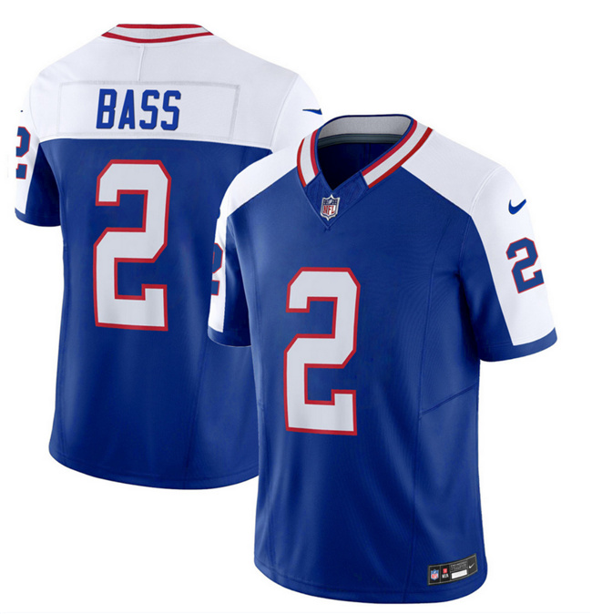 Buffalo Bills #2 Tyler Bass Blue White 2023 F.U.S.E. Throwback Vapor Untouchable Limited Stitched Jersey