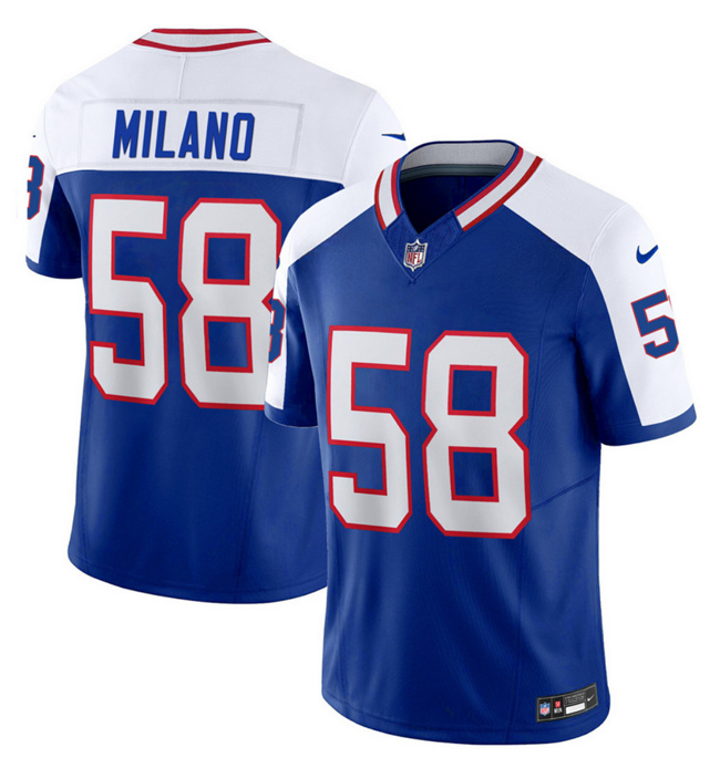 Buffalo Bills #58 Matt Milano Blue White 2023 F.U.S.E. Throwback Vapor Untouchable Limited Stitched Jersey