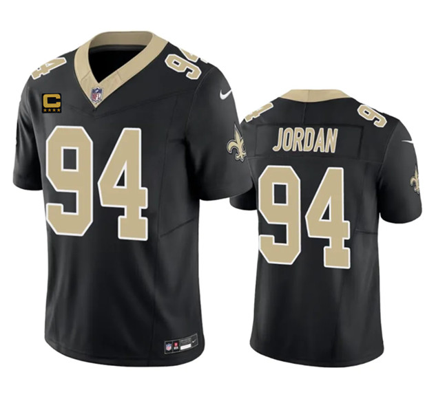 New Orleans Saints #94 Cameron Jordan Black 2023 F.U.S.E. With 4-Star C Patch Vapor Untouchable Limited Stitched Jersey