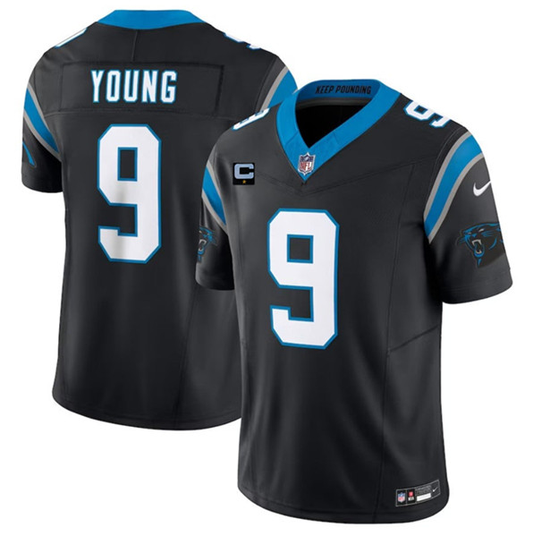 Carolina Panthers #9 Bryce Young Black 2023 F.U.S.E. With 1-Star C Patch Vapor Untouchable Stitched Jersey