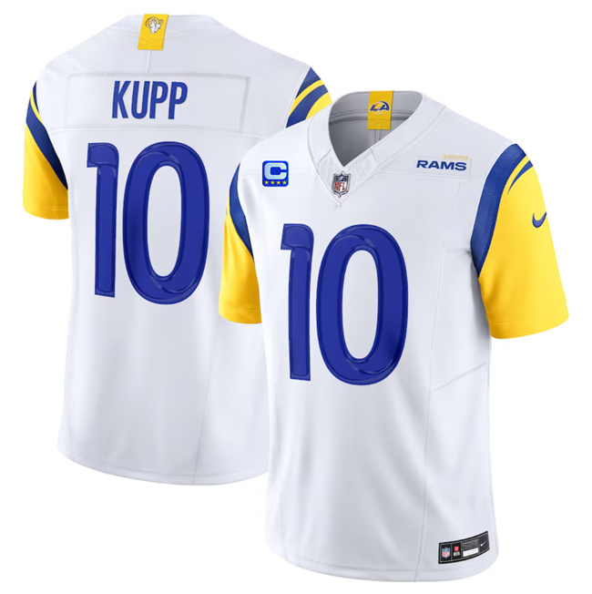 Los Angeles Rams #10 Cooper Kupp White 2023 F.U.S.E. With 4-Star C Patch Vapor Vapor Limited Stitched Jersey