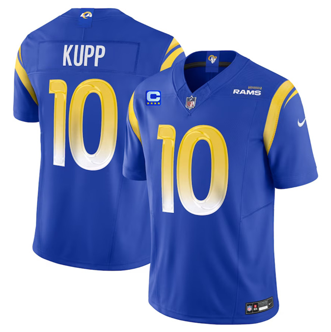 Los Angeles Rams #10 Cooper Kupp Blue 2023 F.U.S.E. With 4-Star C Patch Vapor Vapor Limited Stitched Jersey
