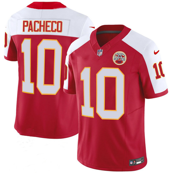 Kansas City Chiefs #10 Isiah Pacheco Red White 2023 F.U.S.E. Vapor Untouchable Limited Stitched Jersey