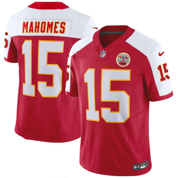 Kansas City Chiefs #15 Patrick Mahomes Red White 2023 F.U.S.E. Vapor Untouchable Limited Stitched Jersey