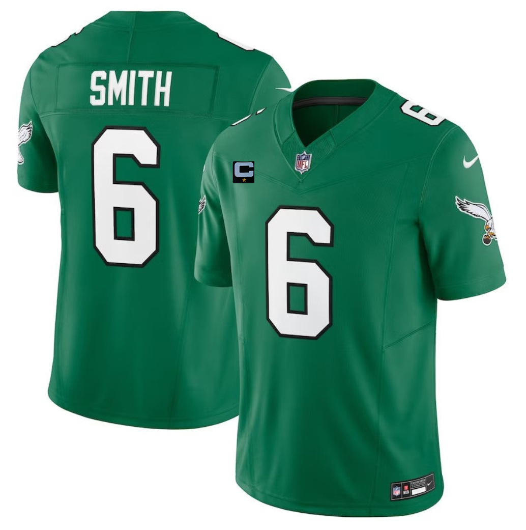 Philadelphia Eagles #6 DeVonta Smith Green 2023 F.U.S.E. With 1-Star C Patch Vapor Vapor Untouchable Limited Stitched Jersey