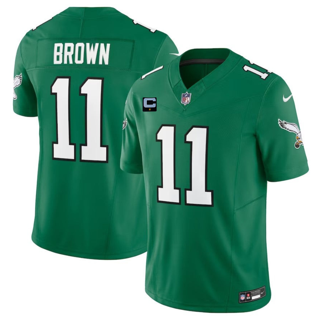 Philadelphia Eagles #11 A. J. Brown Green 2023 F.U.S.E. With 1-Star C Patch Vapor Untouchable Limited Stitched Jersey