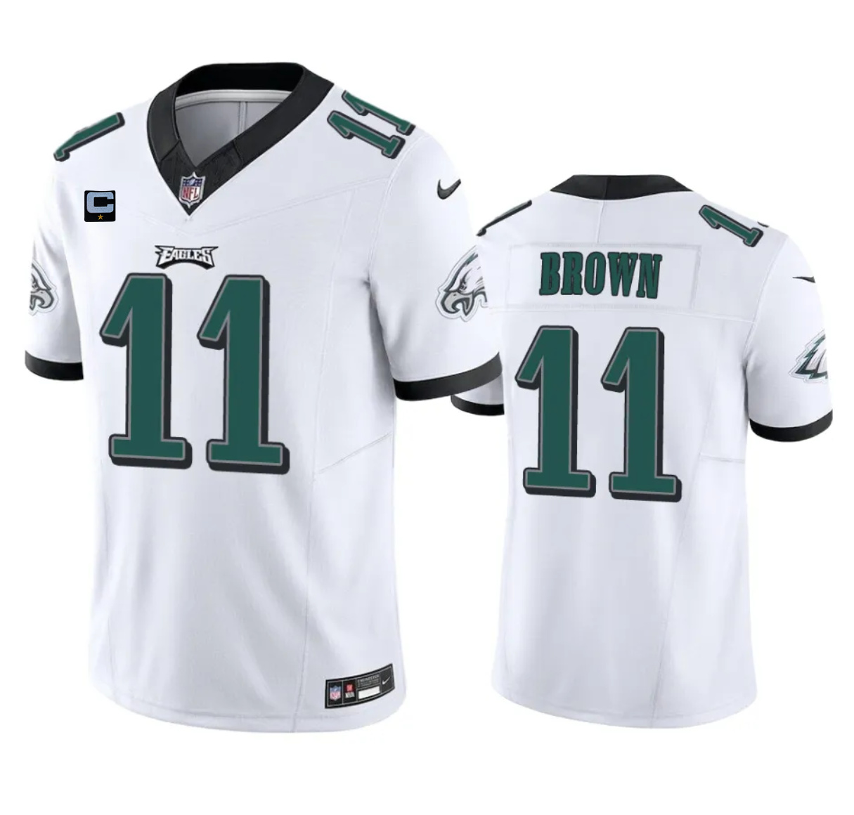 Philadelphia Eagles #11 A. J. Brown White 2023 F.U.S.E. With 1-Star C Patch Vapor Untouchable Limited Stitched Jersey