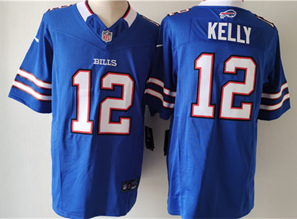 Buffalo Bills #12 Jim Kelly Blue 2023 F.U.S.E. Vapor Untouchable Limited Stitched Jersey
