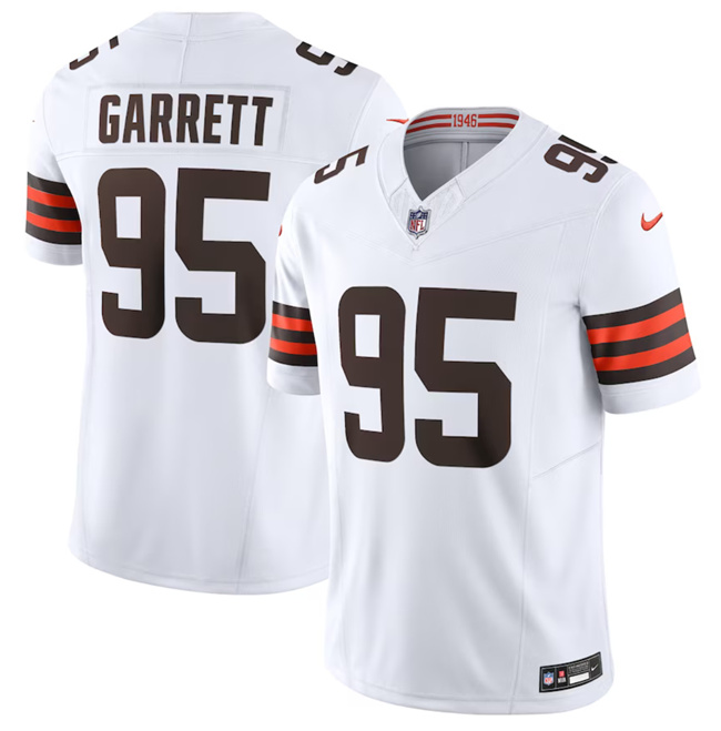 Cleveland Browns #95 Myles Garrett White 2023 F.U.S.E. Vapor Untouchable Limited Stitched Jersey