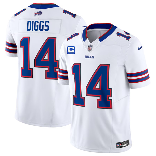 Buffalo Bills #14 Stefon Diggs White 2023 F.U.S.E. With 4-Star C Patch Vapor Untouchable Limited Stitched Jersey