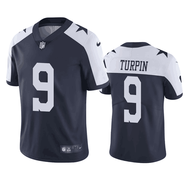 Dallas Cowboys #9 KaVontae Turpin Navy White Thanksgiving Vapor Limited Stitched Game Jersey