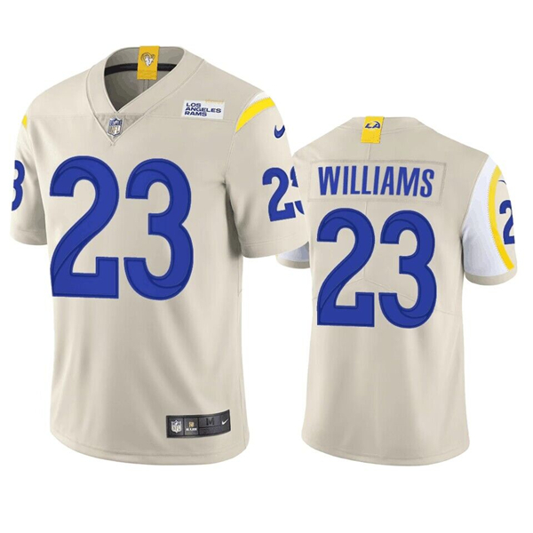 Los Angeles Rams #23 Kyren Williams Bone Vapor Limited Stitched Jersey