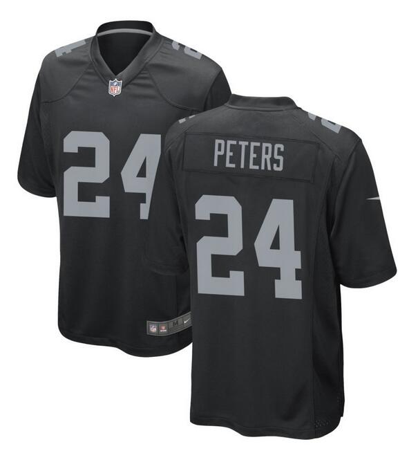 Las Vegas Raiders #24 Marcus Peters Black Stitched Game Jersey