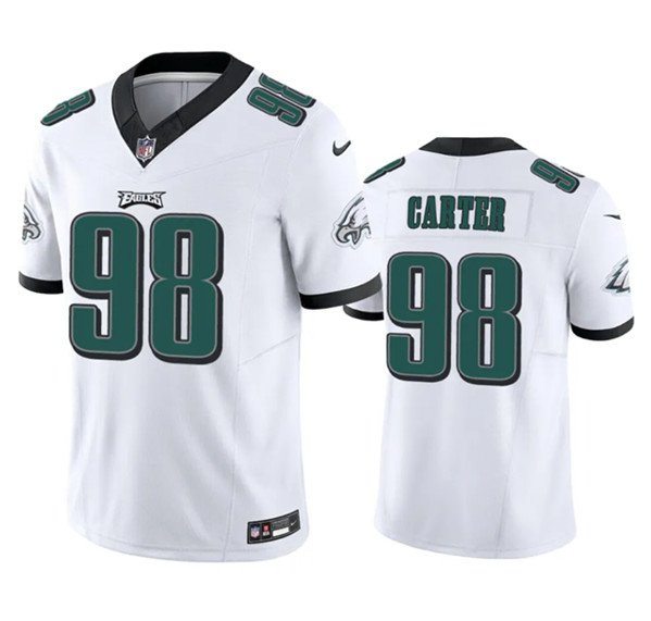 Philadelphia Eagles #98 Jalen Carter White 2023 F.U.S.E. Vapor Untouchable Stitched Jersey