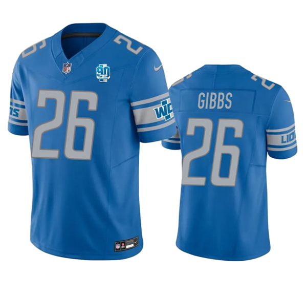 Detroit Lions #26 Jahmyr Gibbs Blue 2023 F.U.S.E. 90th Anniversary Vapor Untouchable Limited Stitched Jersey