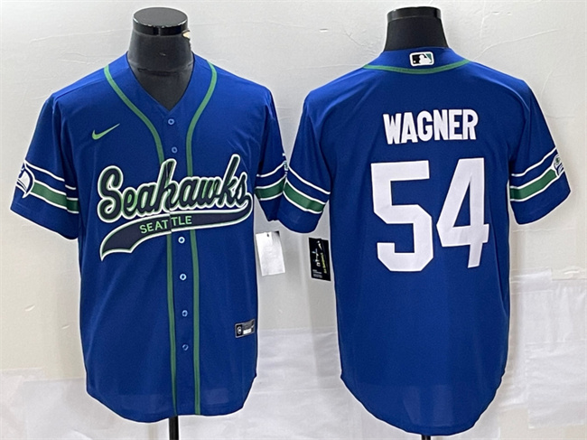 Seattle Seahawks #54 Bobby Wagner Royal Throwback Cool Base Stitched Jersey