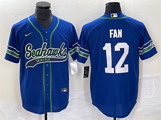 Seattle Seahawks #12 Fan Royal Throwback Cool Base Stitched Jersey