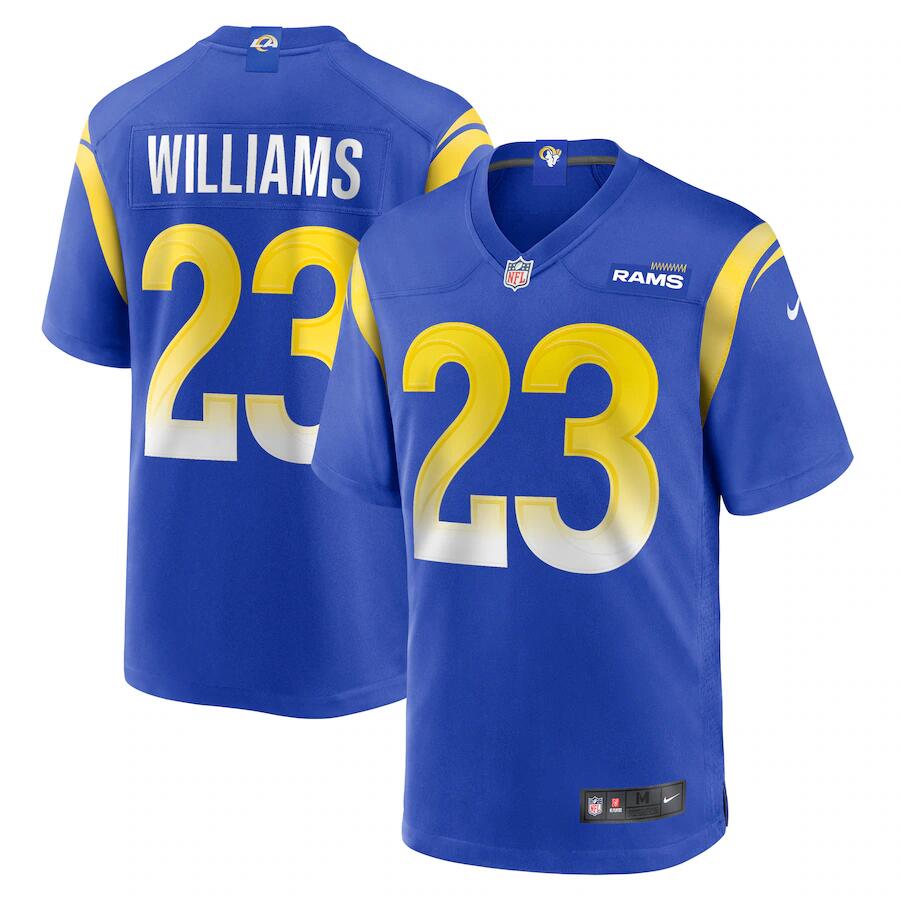 Los Angeles Rams #23 Kyren Williams Royal Game Stitched Jersey