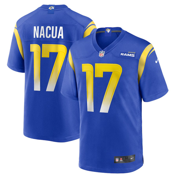 Los Angeles Rams #17 Puka Nacua Blue Stitched Game Jersey