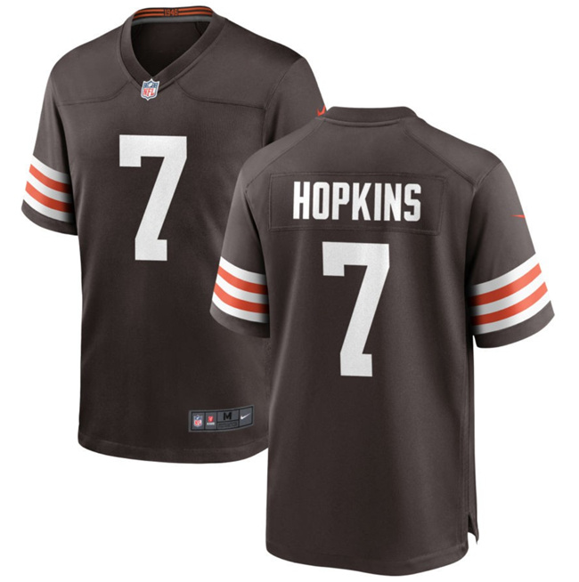 Cleveland Browns #7 Dustin Hopkins Brown Stitched Game Jersey