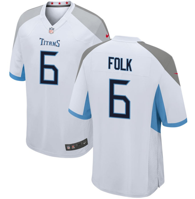Tennessee Titans #6 Nick Folk White Stitched Game Jersey