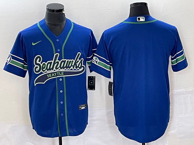 Seattle Seahawks Royal Throwback Cool Base Stitched Jersey
