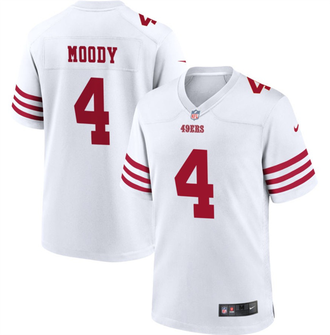 San Francisco 49ers #4 Jake Moody White Stitched Game Jersey
