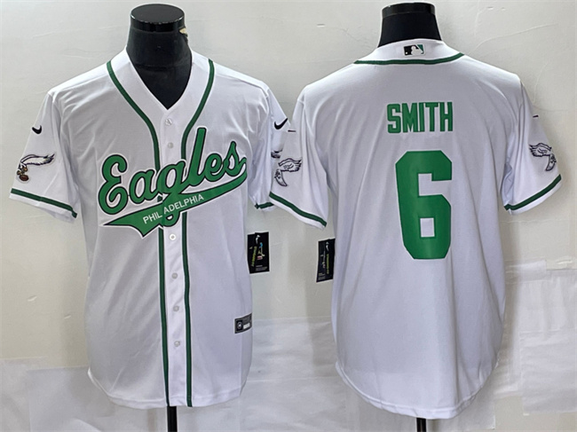 Philadelphia Eagles #6 DeVonta Smith White Cool Base Stitched Jersey