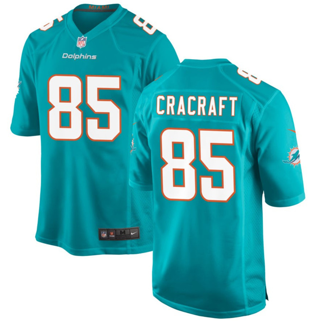 Miami Dolphins #85 River Cracraft Aqua Stitched Game Jersey