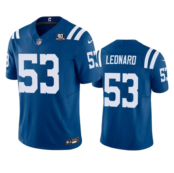 Indianapolis Colts #53 Shaquille Leonard Blue 2023 F.U.S.E 40th Anniversary Vapor Untouchable Stitched Jersey