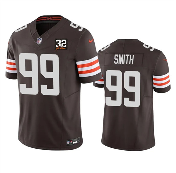 Cleveland Browns #99 Za'Darius Smith Brown 2023 F.U.S.E. With Jim Brown Memorial Patch Vapor Untouchable Limited Stitched Jersey