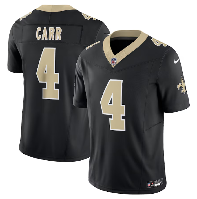 New Orleans Saints #4 Derek Carr Black 2023 F.U.S.E. Vapor Untouchable Limited Stitched Jersey