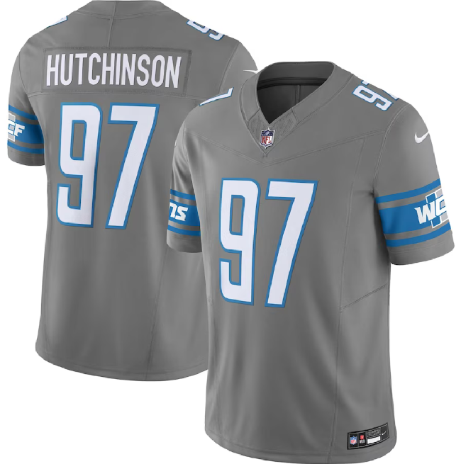 Detroit Lions #97 Aidan Hutchinson Grey 2023 F.U.S.E. Vapor Untouchable Limited Stitched Jersey