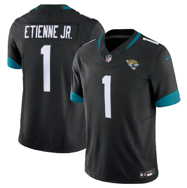 Jacksonville Jaguars #1 Travis Etienne Jr. Black 2023 F.U.S.E Vapor Untouchable Limited Stitched Jersey