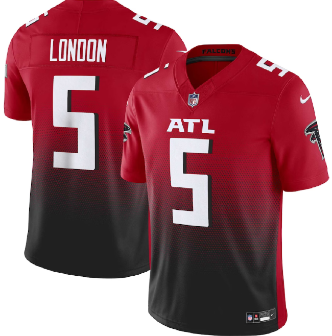 Atlanta Falcons #5 Drake London Red Black 2023 F.U.S.E. Vapor Untouchable Limited Stitched Jersey