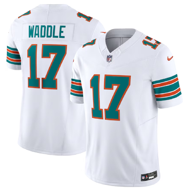 Miami Dolphins #17 Jaylen Waddle White 2023 F.U.S.E Alternate Vapor Limited Stitched Jersey