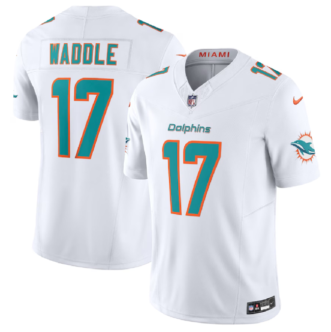 Miami Dolphins #17 Jaylen Waddle White 2023 F.U.S.E Vapor Limited Stitched Jersey
