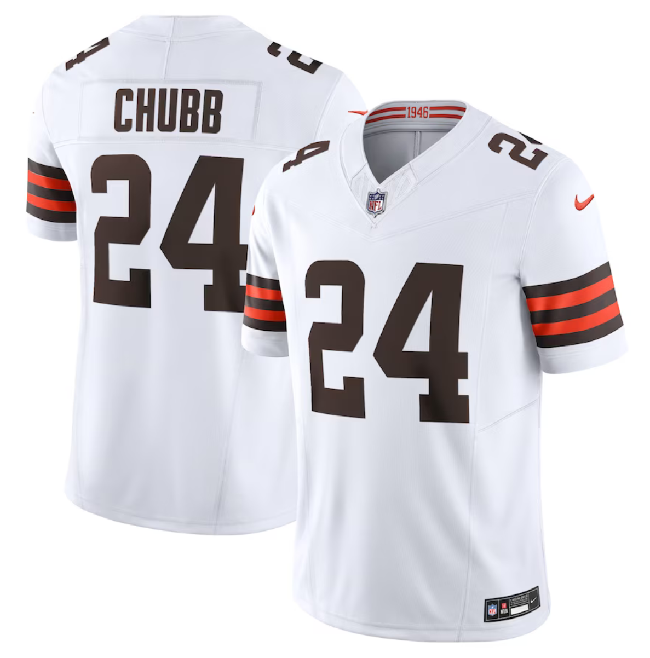 Cleveland Browns #24 Nick Chubb White 2023 F.U.S.E. Vapor Untouchable Limited Stitched Jersey