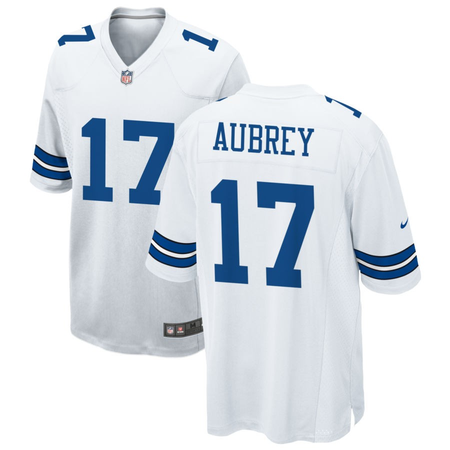 Dallas Cowboys #17 Brandon Aubrey White Game Limited Stitched Jersey