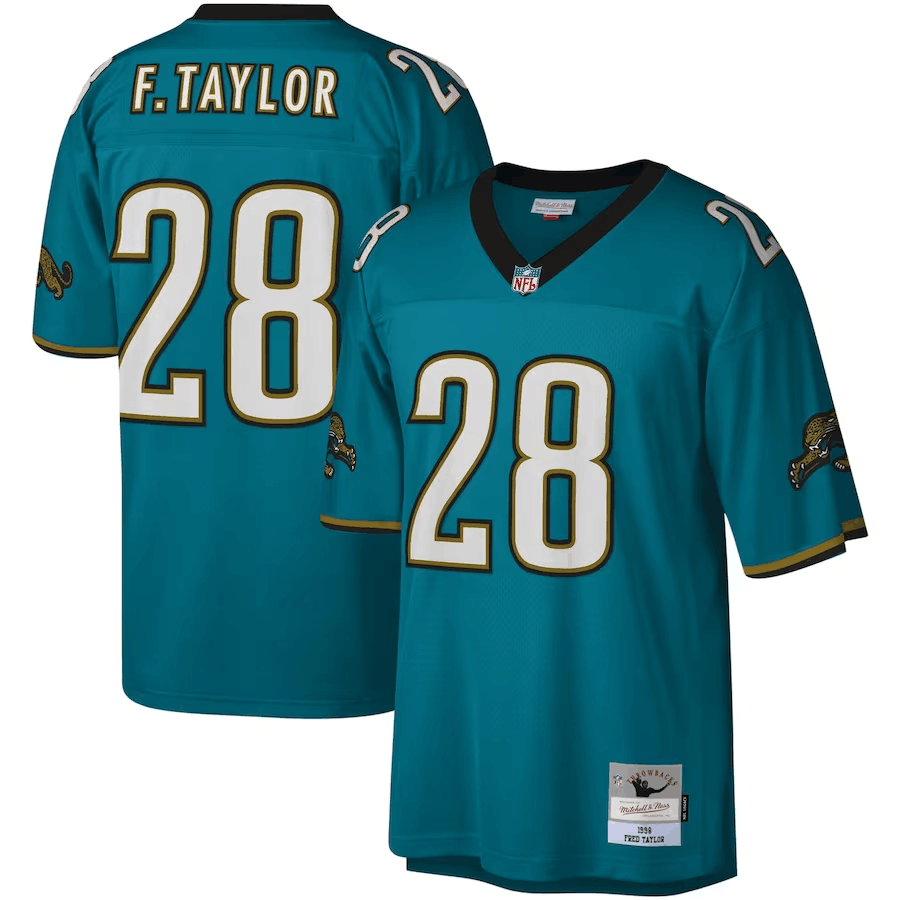 Jacksonville Jaguars #28 Fred Taylor Teal Mitchell Ness Legacy Jersey