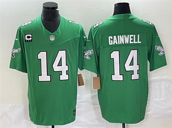 Philadelphia Eagles #14 Kenneth Gainwell Green 2023 F.U.S.E. With C Patch Vapor Untouchable Stitched Jersey
