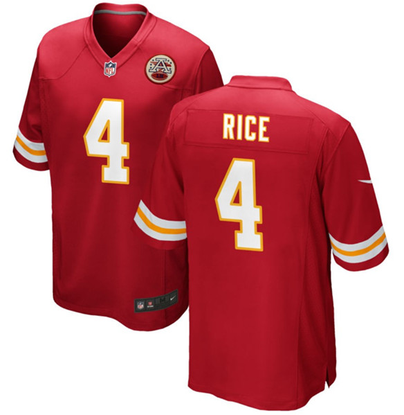 Kansas City Chiefs #4 Rashee Rice Red Stitched Game Jersey