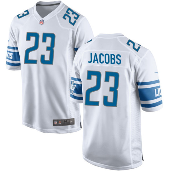 Detroit Lions #23 Jerry Jacobs White Stitched Game Jersey