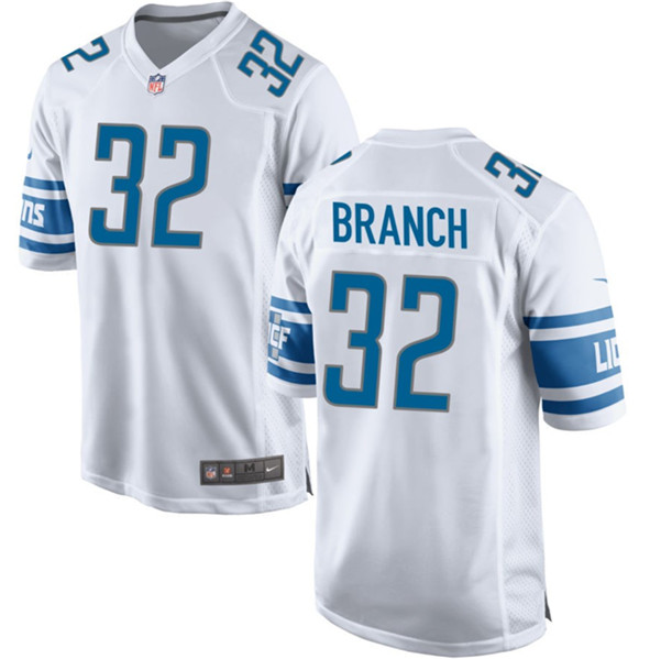 Detroit Lions #32 Brian Branch White Stitched Game Jersey