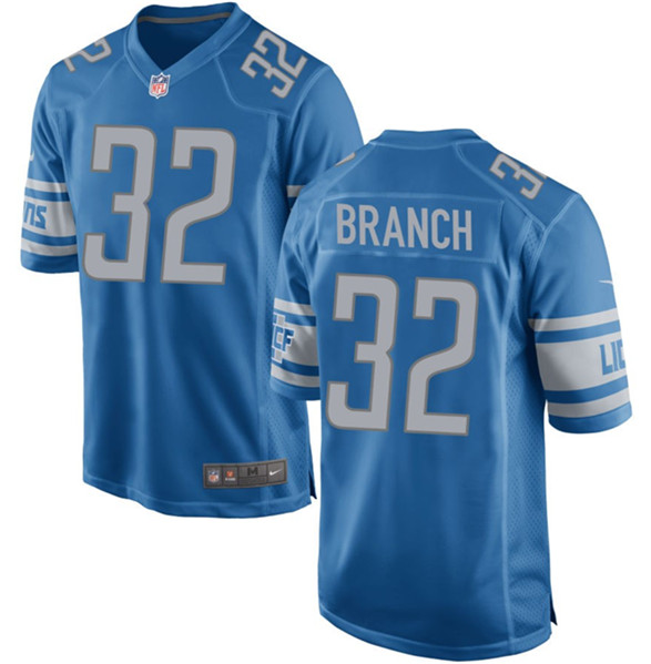 Detroit Lions #32 Brian Branch Blue Stitched Game Jersey