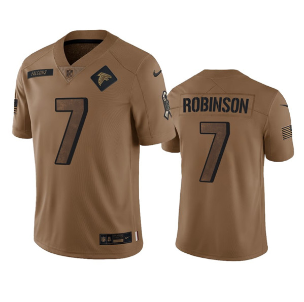 Atlanta Falcons #7 Bijan Robinson 2023 Brown Salute To Setvice Limited Stitched Jersey