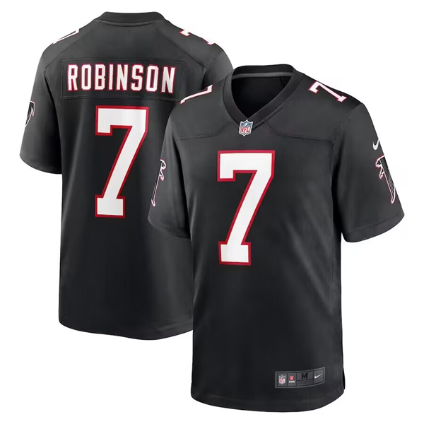 Atlanta Falcons #7 Bijan Robinson Black 2023 First Round Pick Throwback Stitched Game Jersey